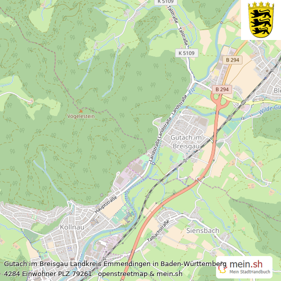 Gutach im Breisgau Landstadt Lageplan